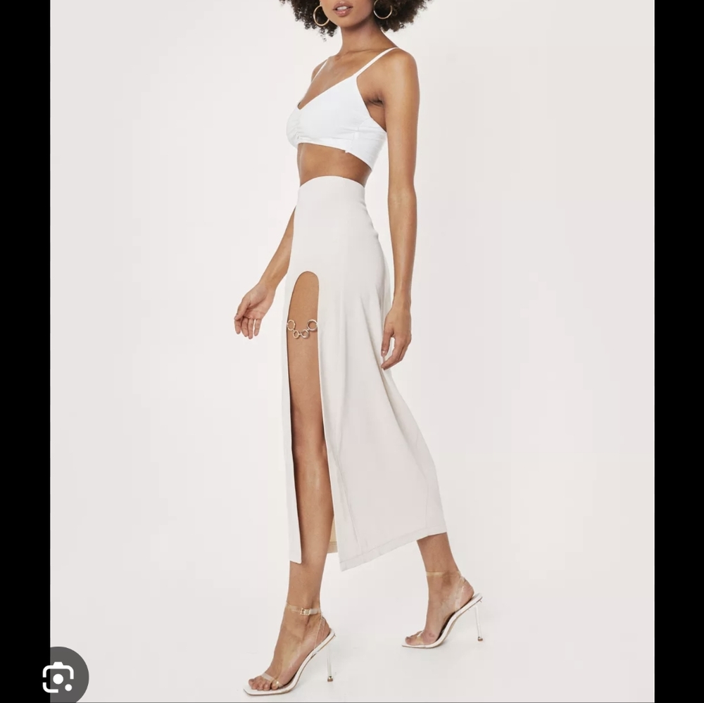 Nasty Gal Chain Detail Midi Skirt